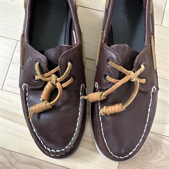 Sperry Top-Sider A/O Boat Shoes – Brown Leather – Size Boys 6 / Women 7.5 - Picture 7 of 8